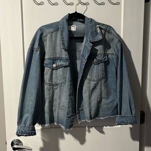 Oversized Distressed Denim Jacket